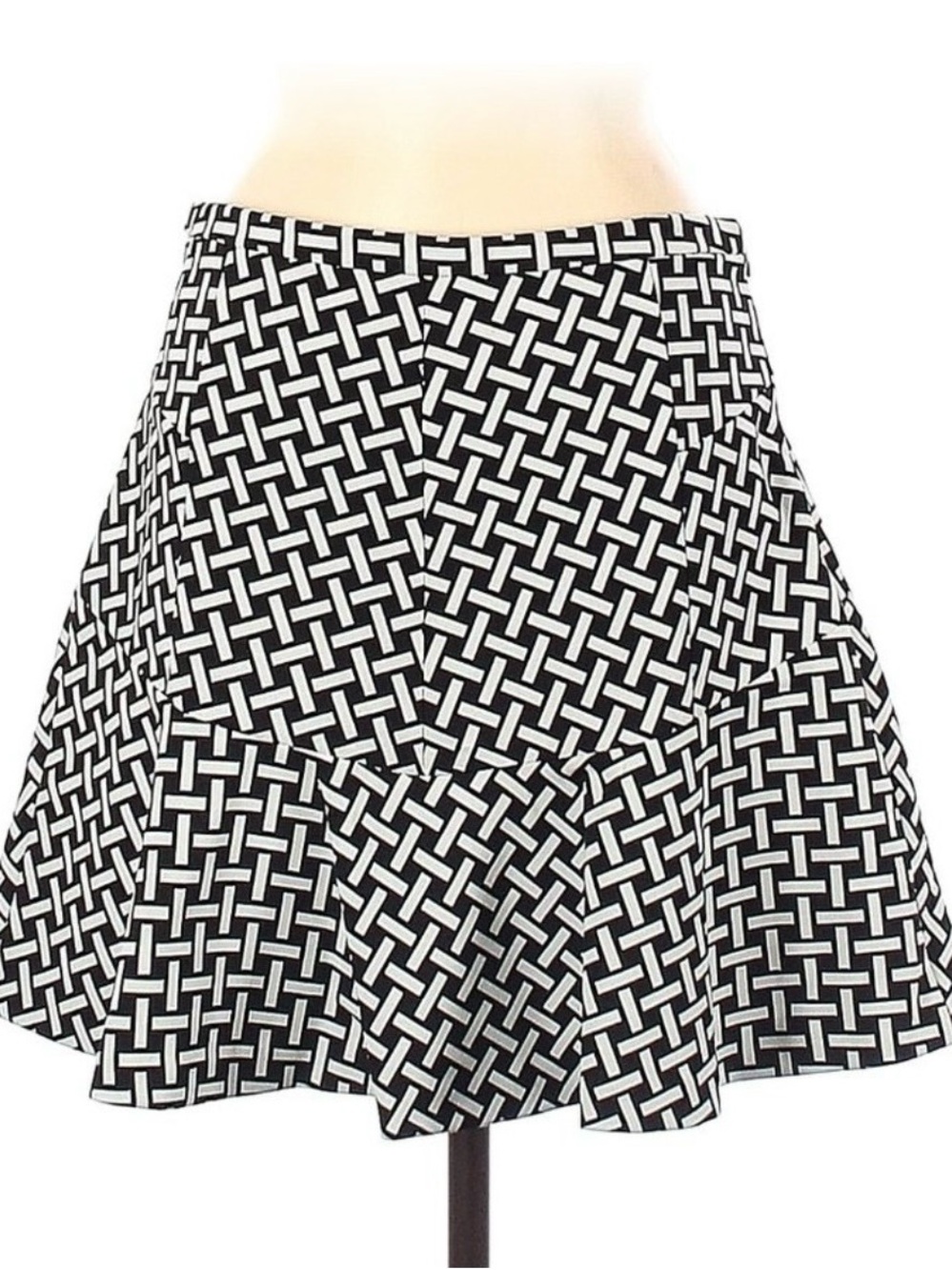 Diane Von Furstenberg Black and White Geometric Skater Skirt